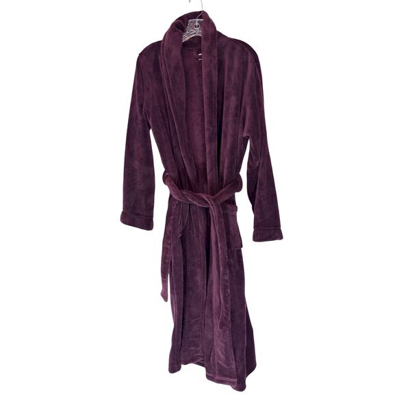 Restoration Hardware Luxury Plush Lounge Loungewear Long Robe Purple Medium - Picture 1 of 10